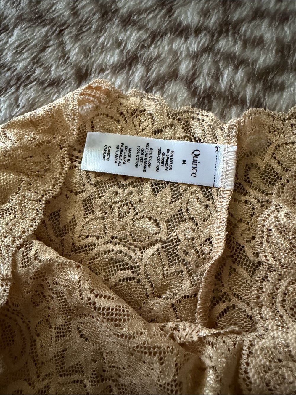 Quince Nude Floral Lace Bikini Panties, FIRM PRICE